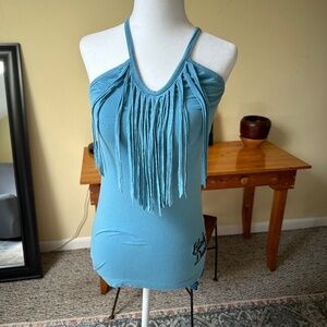 Harley Davidson Fringe Haler Top - size Medium